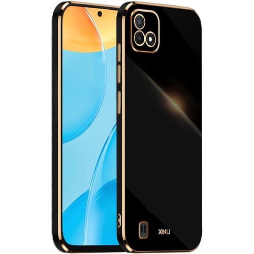Coque Pour Realme C11 2021 6.52"" Inches , Étui En Tpu Souple En Silicone, Design De Cadre De Galvanoplastie - Le Noir
