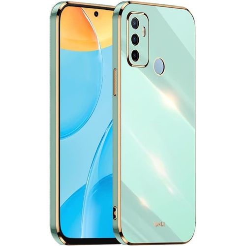 Coque Pour Oppo A53 / Oppo A53s 6.5"" Inches , Étui En Tpu Souple En Silicone, Design De Cadre De Galvanoplastie - Vert