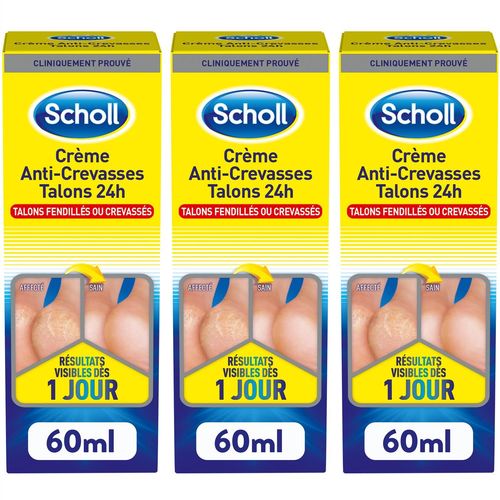 Scholl Lot De 3 Crèmes Anti-Crevasses Talons 24h 60 Ml
