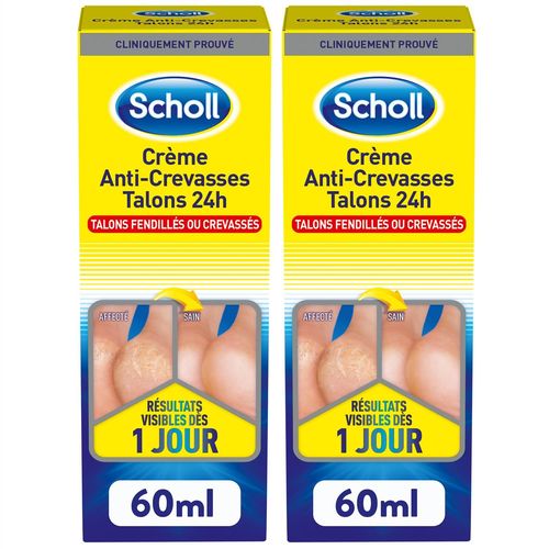 Scholl Lot De 2 Crèmes Anti-Crevasses Talons 24h 60 Ml