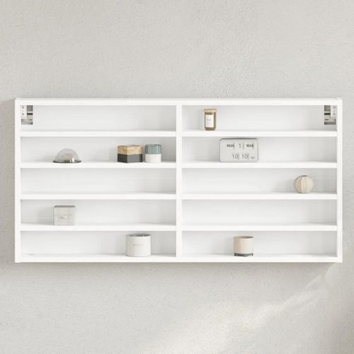 Vidaxl Armoire À Vitrine Blanc 100x8,5x50 Cm Bois D'ingénierie