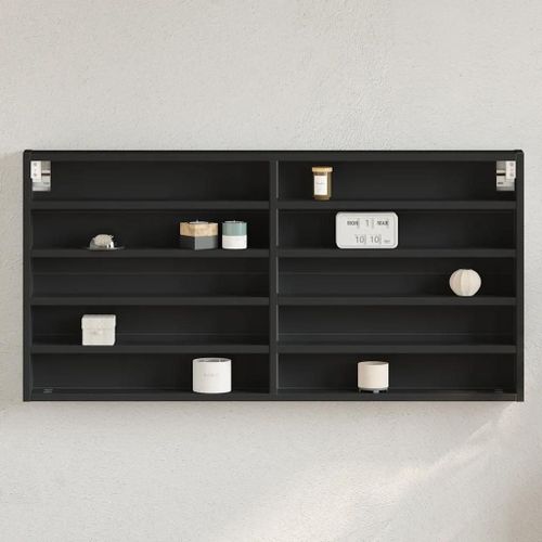 Vidaxl Armoire À Vitrine Noir 100x8,5x50 Cm Bois D'ingénierie