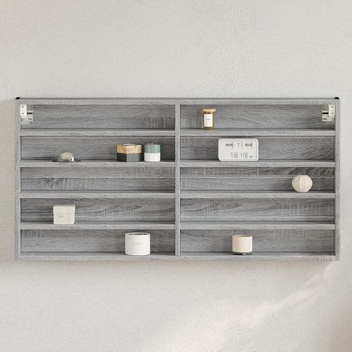 Vidaxl Armoire À Vitrine Sonoma Gris 100x8,5x50 Cm Bois D'ingénierie