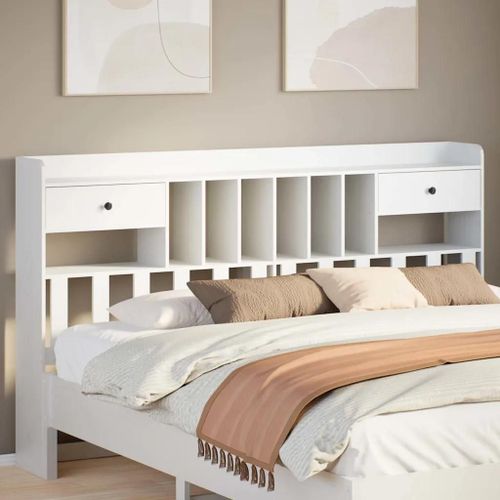 Vidaxl Tête De Lit Avec Rangement Blanc 200 Cm Bois Massif De Pin