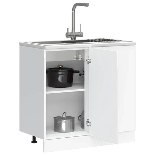Vidaxl Armoire De Cuisine Kalmar Blanc Brillant Bois Ingénierie