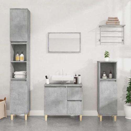 Vidaxl Armoire De Salle De Bain Gris Béton 65x33x60 Cm