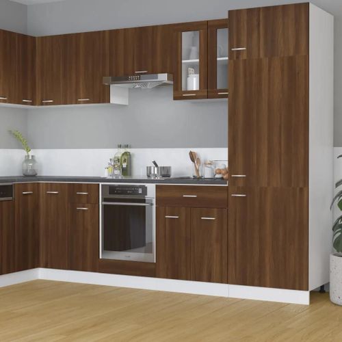 Vidaxl Armoire En Verre Suspendue ""Lyon"" Chêne Marron