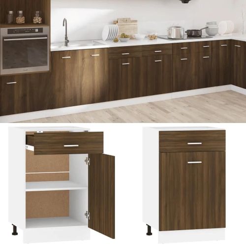Vidaxl Armoire De Plancher À Tiroir ""Lyon"" Chêne Marron 50x46x81,5 Cm