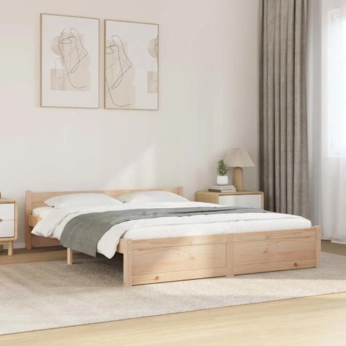 Vidaxl Cadre De Lit Bois Massif 140x200 Cm