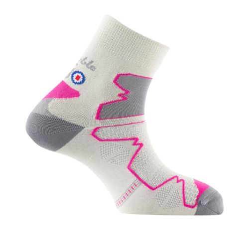 Chaussettes De Marche Randonnée Thyo Tige Courte Double Trek Blanc 37/38