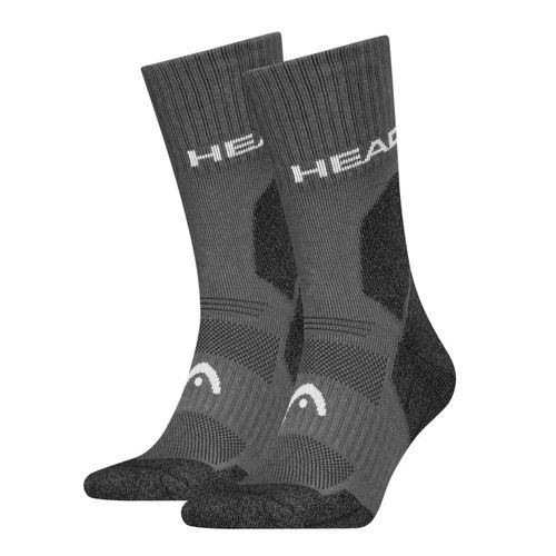 Chaussettes De Marche Randonnée Head Head Hiking All Climates Crew 2p Gris Anthracite Chiné 35/38