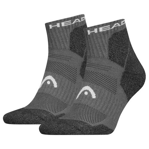 Chaussettes De Marche Randonnée Head Head Hiking All Climates Quarter 2p Gris Anthracite Foncé 35/38