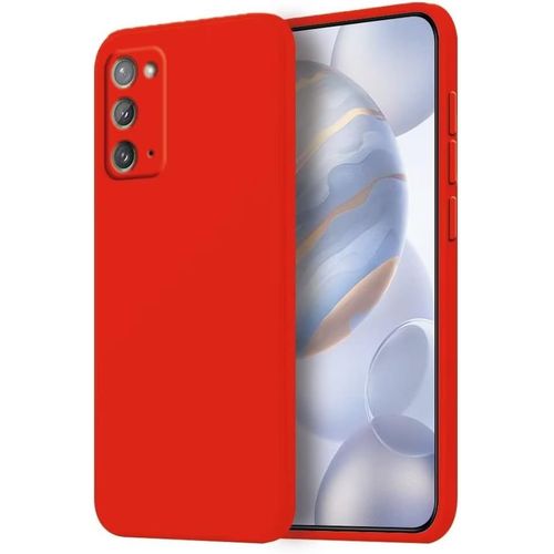 Coque Pour Samsung Galaxy Note20 Protection Étui, 6.7"" Inches Liquide Tpu Silicone Case Anti Rayures Ultra Mince Souple Cover En Silicone Rouge De Chine