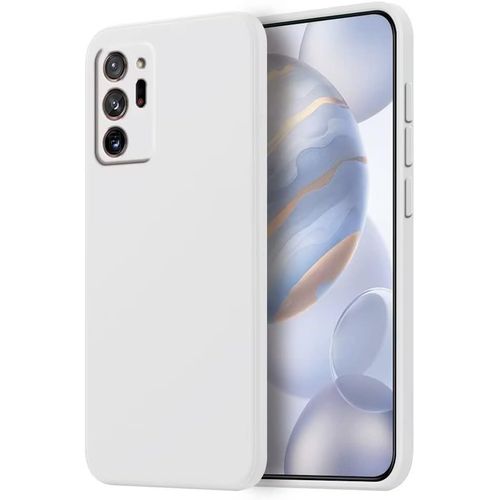Coque Pour Samsung Galaxy Note20 Ultra Protection Étui, 6.9"" Inches Liquide Tpu Silicone Case Anti Rayures Ultra Mince Souple Cover En Silicone Céramique Blanche