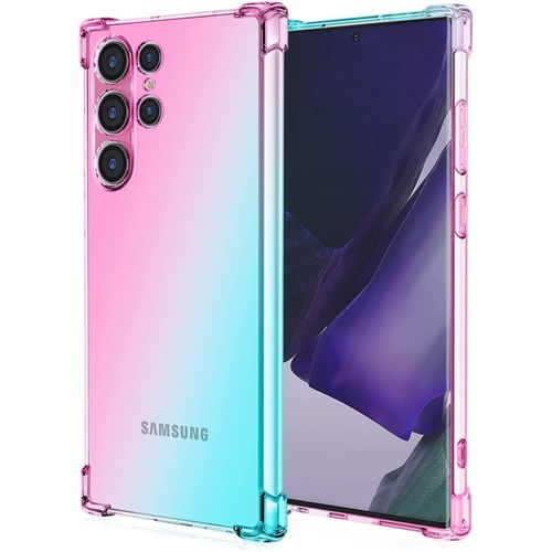 Coque Pour Samsung Galaxy S24 Ultra Étui, 6.8"" Inches Transparente Dégradée Tpu Silicone Quatre Coins Renfort D'angle Case