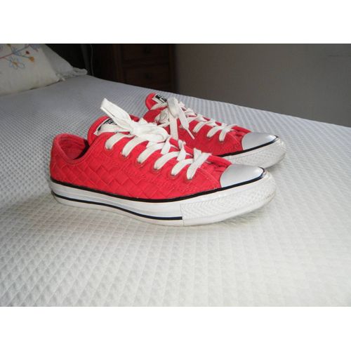 Converse Paire De Baskets Basses Toile Rouge P37 1/2