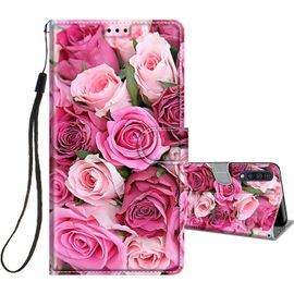 Coque Pour Samsung Galaxy A50 A30s 2019 Cuir À Rabat Etui Folio Portefeuille Pour Filles Femme, Housse Cuir Fentes Pour Cartes Étui Antichoc 360 Degrés Cover Silicone Rose Pink
