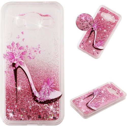 Silicone Coque Pour Samsung Galaxy J3 2016 J310 Paillettes Glitter 3d Antichoc Tpu Souple Etui Transparente Motif Housse De Protection Strass Case Pour Fille Femme Talons Hauts