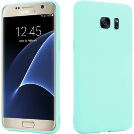 Coque Pour Samsung Galaxy S7 Anti-Poussière Étui De Protection En Silicone Tpu Premium Résistant Aux Chocs Protecteur D'écran Et De Caméra Housse Ajustement Parfait Mat Turquoise