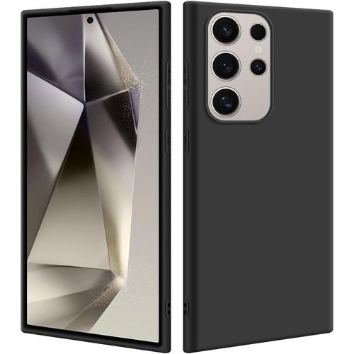 Coque Pour Samsung Galaxy S24 Ultra 5g Anti-Poussière Étui De Protection En Silicone Tpu Premium Résistant Aux Chocs Protecteur D'écran Et De Caméra Housse Ajustement Parfait Mat Noir
