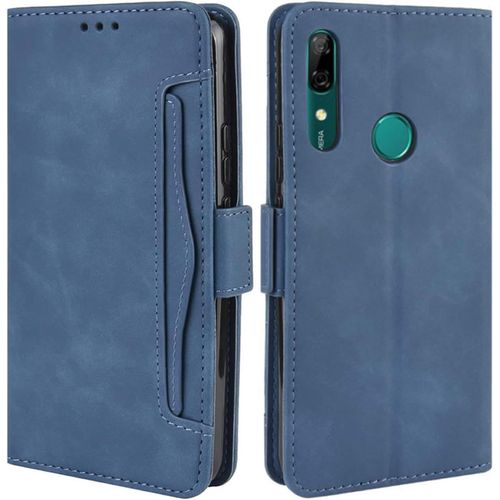 Coque Pour Huawei Y9 Prime 2019, Housse À Rabat En Premium Pu Cuir Flip Cover Case Antichoc Portefeuille Etui Pour Huawei Y9 Prime 2019 Coque, Bleu
