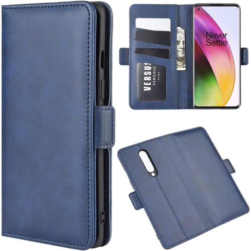 Coque Pour Oneplus 8 Housse Etui À Rabat En Premium Pu Cuir Flip Cover Protection Antichoc Portefeuille Case Pour Oneplus 8 Coque Bleu