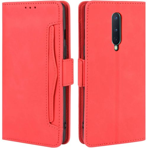 Coque Pour Oneplus 8 Housse À Rabat En Premium Pu Cuir Flip Cover Case Antichoc Portefeuille Etui Pour Oneplus 8 Coque Rouge
