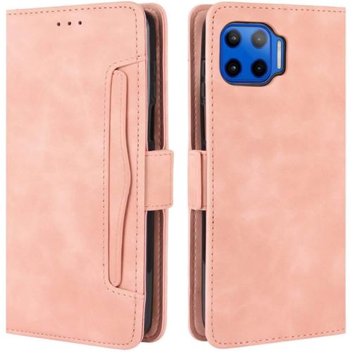Coque Pour Motorola Moto G 5g Plus Housse À Rabat En Premium Pu Cuir Flip Cover Case Antichoc Portefeuille Etui Pour Motorola Moto G 5g Plus Coque Pink
