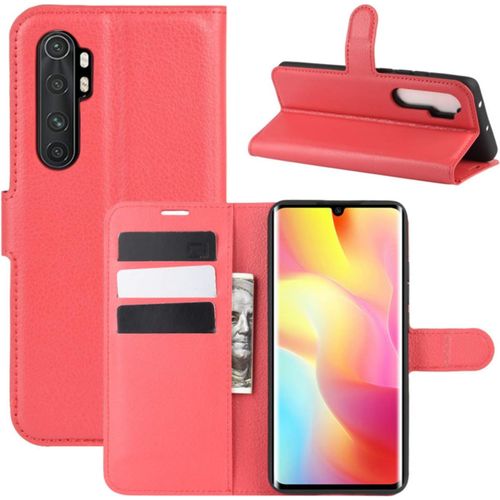 Coque Pour Xiaomi Mi Note 10 Lite, Etui De Protection En Pu Cuir Flip Cover Case Antichoc Portefeuille Housse Pour Xiaomi Mi Note 10 Lite Coque Rouge