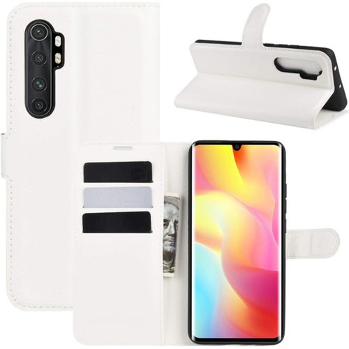 Coque Pour Xiaomi Mi Note 10 Lite, Etui De Protection En Pu Cuir Flip Cover Case Antichoc Portefeuille Housse Pour Xiaomi Mi Note 10 Lite Coque Blanc