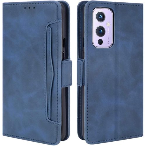 Coque Pour Oneplus 9, Housse À Rabat En Premium Pu Cuir Flip Cover Case Antichoc Portefeuille Etui Pour Oneplus 9 Coque, Bleu