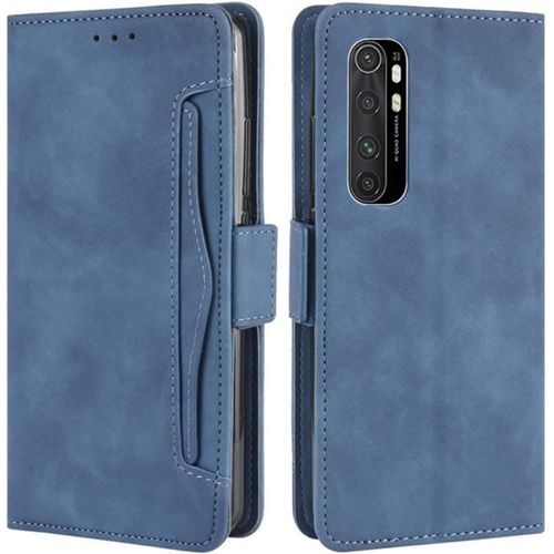 Coque Pour Xiaomi Mi Note 10 Lite, Housse À Rabat En Premium Pu Cuir Flip Cover Case Antichoc Portefeuille Etui Pour Xiaomi Mi Note 10 Lite Coque, Bleu
