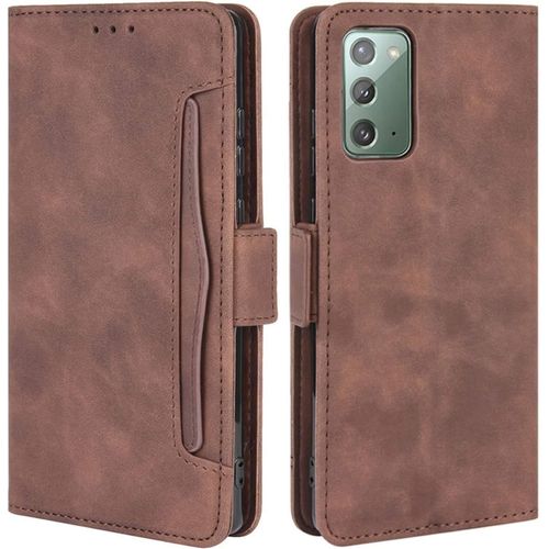 Coque Pour Samsung Galaxy Note 20, Housse À Rabat En Premium Pu Cuir Flip Cover Case Antichoc Portefeuille Etui Pour Samsung Galaxy Note20 5g Coque, Marron