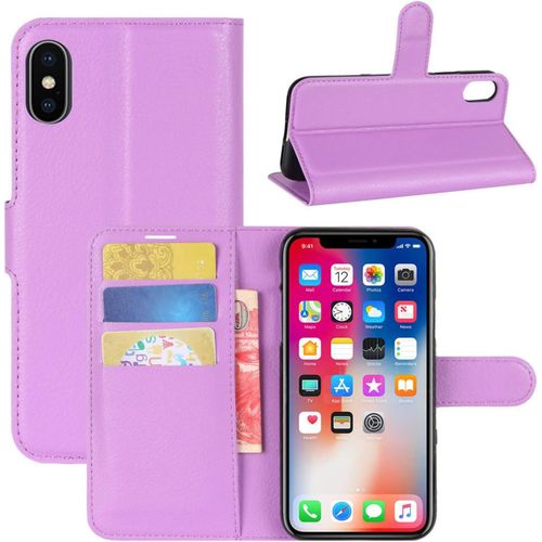 Coque Iphone Xs Max Premium Étui En Cuir Pu Leather Wallet Portefeuille Housse Flip Case Cover Pour Apple Iphone Xs Max 6.5"" 2018 Smartphone Violet