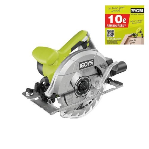 Scie circulaire RYOBI - 1400W - 66mm - 2 lames - RCS1400-KB48