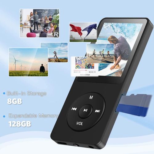 Lecteur MP3 avec Bluetooth, Lecteur de Musique Portable HiFi MP3 MP4 avec écran de 1,77 Pouces, Lecteur MP3 pour Enfants (Avec carte mémoire 16G)
