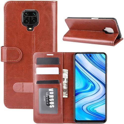 Portefeuille Flip Coque Pour Xiaomi Redmi Note 9s/Xiaomi Redmi Note 9 Pro/Xiaomi Redmi Note 9 Pro Max Marron