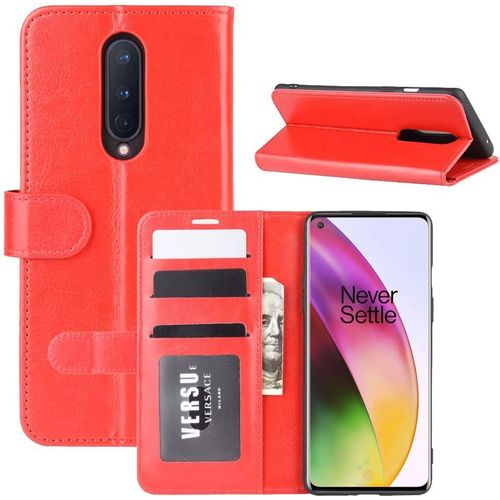 Portefeuille Flip Coque Pour Oneplus 8 Rouge