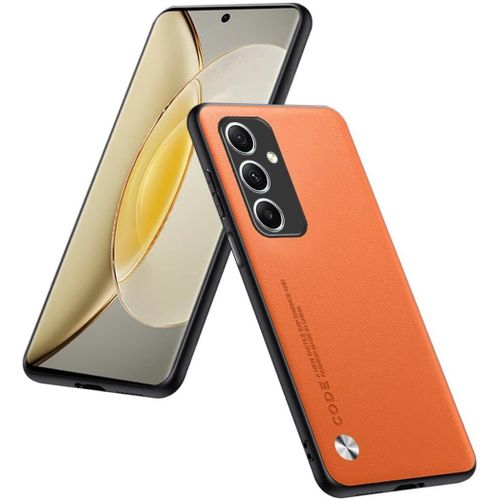 Coque Pour Samsung Galaxy A34 5g 6.6"" , Une Housse De Protection Haut De Gamme En Cuir Pu - Orange