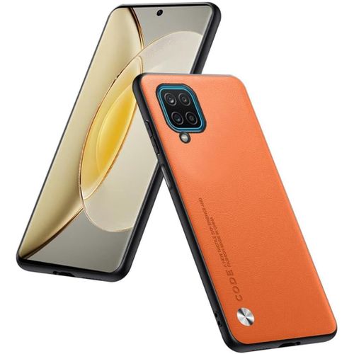 Coque Pour Samsung Galaxy M32 / M22 / A22 6.4"" , Une Housse De Protection Haut De Gamme En Cuir Pu - Orange