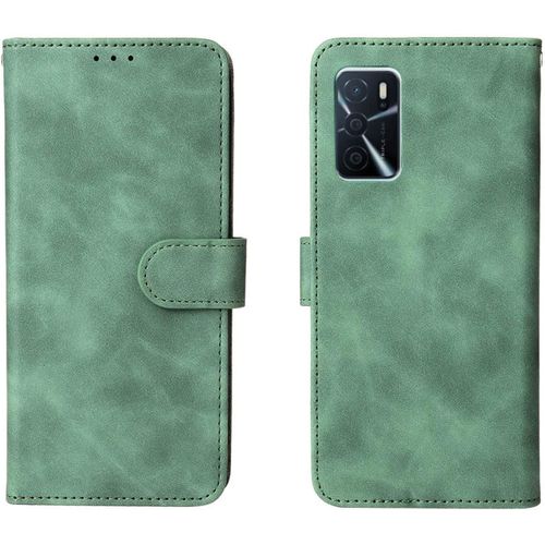 Coque Folio Cuir Étui Pour Oppo A16/Oppo A16s/Oppo A54s,Pu/Tpu Bumper Protection Case Cover Fermeture Magnétique,Antichoc Portefeuille Housse Classique Vec Fentes Pour Cartes Vert
