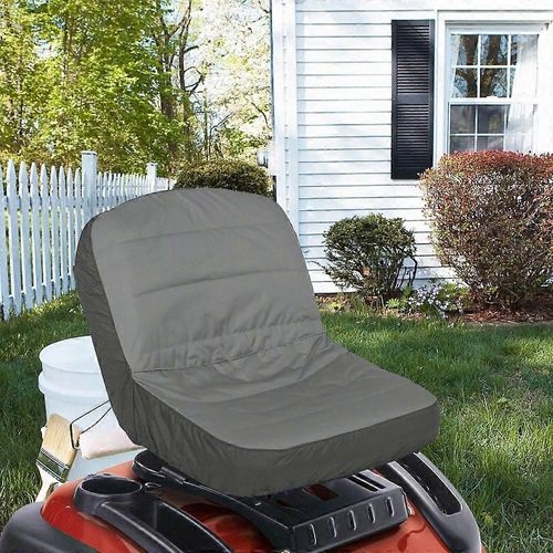Housse de siège de tracteur de tondeuse à gazon universelle Pochette de rangement rembourrée grise 19,7 * 13,8 * 15,7 pouces