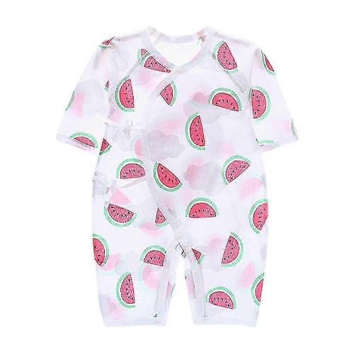Respirant Dessin Animé Motif Nouveau-Né Bébé Pyjama Vêtements D¿Été (Motif Pastèque 66)