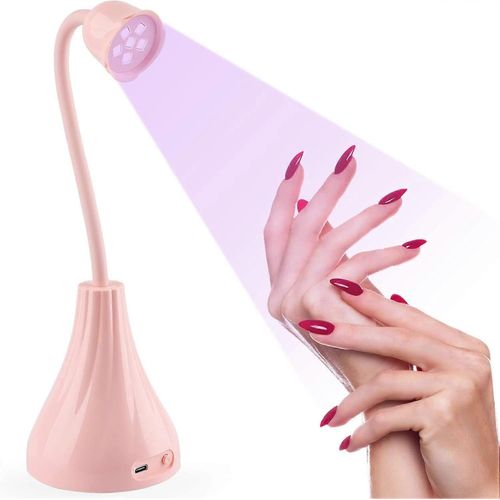 Lampe Uv Sèche-Ongles, Mini Séchage À Ongles Portable Rose Lampe À Ongles Uv Led Machine À Ongles En Gel Vernis À Ongles En Gel Automatique Pour Vernis Gel Nail Art Semi Permanent 
