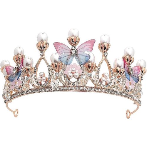 Diadème De Cristal Couronne Couronne Enfant Couronne Diadème Princesse Fille Bandeau Vintage Cadeau Pour Pageant Parties Festival Party Cosplay