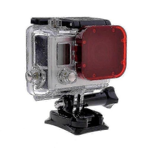 Filtre de boîtier de plongée de correction des couleurs sous-marine encliquetable rouge pour Gopro Hero 3