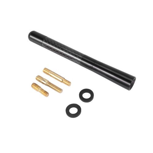 Universel 5 Pouces 120mm Noir Antenne Imprimante En Fibre De Court Sur Voiture Radio Am / Fm Antenne + Adaptateur