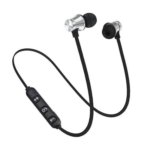 Écouteurs intra-auriculaires magnétiques sans fil XT11, écouteurs universels compatibles Bluetooth pour le sport-Argent