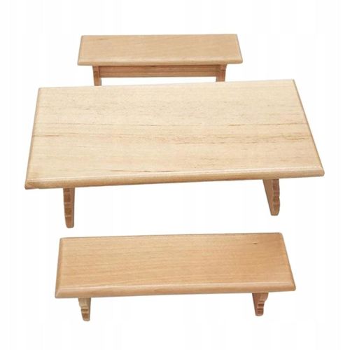 Maison De Poupée En Bois À L'échelle 1/12, Longue Table, Jeu De Rôle, Décor De Paysage De Conte De Fées