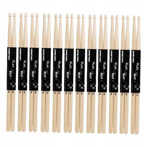 Lot De 12 Paires De Baguettes De Batterie En Bois, Maillets De Glockenspiel, Manche Lisse, Bois Classique